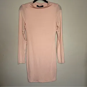 Baby Mama X Naked Wardrobe NWT Maternity Peach Pink Bodycon Soft‎ Dress thumbnail 3