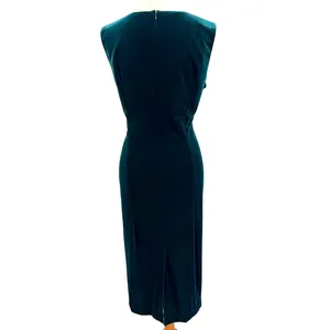 Vintage R&M Richards Emerald Green Velvet Midi Dress Whimsygoth Goth Glam XL thumbnail 2