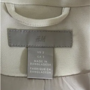 H&M Mid Length Wrap Trench Coat Sz 2 Beige‎ Neutral Chic thumbnail 5