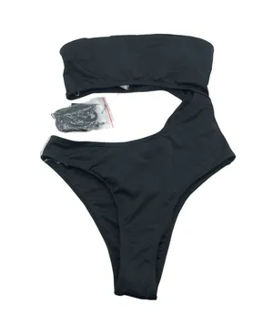 Cotton On Body Strapless Cut Out One Piece Brazilian Swimsuit Black XS thumbnail 1