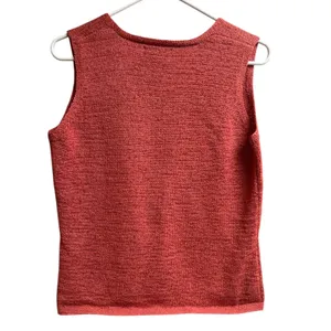 Pendleton Coral Pink Knit Cardigan Sleeveless Tank Set Medium thumbnail 6