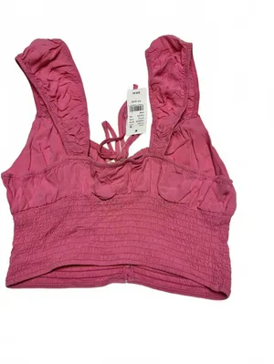 Pacsun Pink Smocked Crop Top XS thumbnail 3