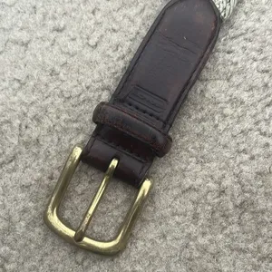Vintage COACH Belt Genuine Leather & Canvas Men’s Belt 3771 Tan Size 38 thumbnail 2