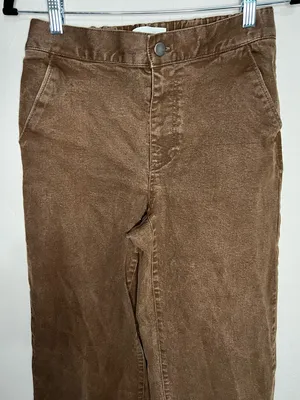 Oak‎ + Fort Chocolate Brown Wide Leg High Rise Crop Pants thumbnail 3