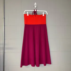 Prana Solana Colorblock Halter Convertible Dress in Pink & Orange Women’s Small thumbnail 2