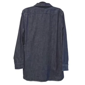 Lauren Ralph Lauren‎ Denim Tunic Top Women's Medium Long Sleeve Lace Up thumbnail 3