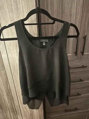 Topshop Black Flowy Layered Top thumbnail 1