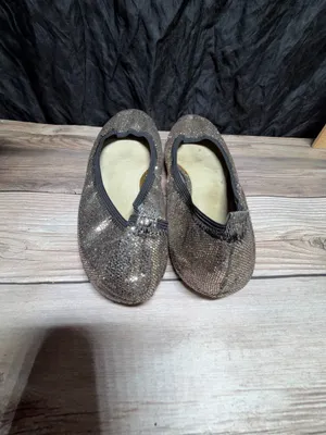 Women's Size 7.5 Sparkling Gold With black Trim Ballet Flats By Gap thumbnail 2