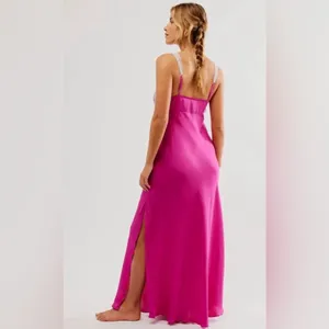 Free People NWOT Countryside Maxi Slip | Size: S | Hot Pink thumbnail 2
