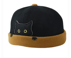 Black Kitty Cotton Docker Cap thumbnail 2