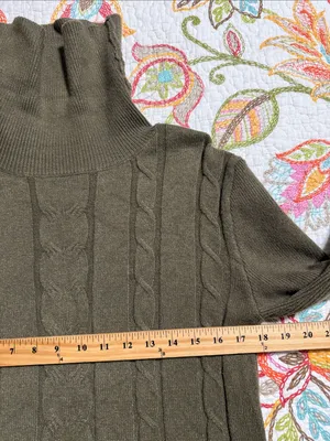 Army green large pullover sweater women’s business casual thumbnail 4