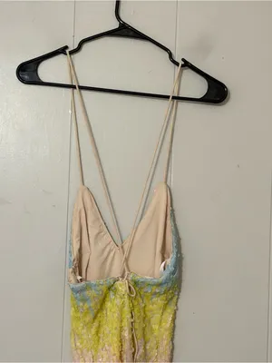 superdown Taylor Sequin Mini Dress Pastel Multi Open Back NWT S thumbnail 10