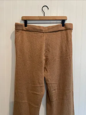 GAP Softest Sweater Sweats Pants Pull On Wide Leg in Camel Tan Size L thumbnail 6