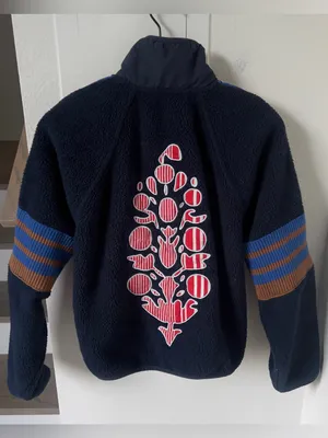 Free People FP Movement Mountain High Sporty Logo Fleece Jacket in Navy Blue thumbnail 4