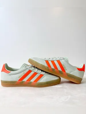 NWT Adidas Gazelle Indoor Linen Green Solar Orange Size 7 thumbnail 9