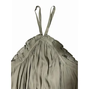 Miou Muse Halter Neck Ruffle Dress Khaki Green Women's Size‎ Medium thumbnail 8