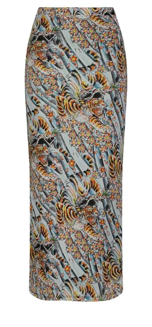 NWT Ed Hardy Tiger Print Mesh Maxi Skirt thumbnail 1