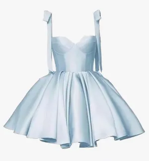ABCDress Satin Cocktail Party Dress Blue Size 4 NWT thumbnail 1