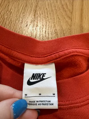 Nike Sportswear Red Orange Oversized Crewneck Sweatshirt Sz M thumbnail 2