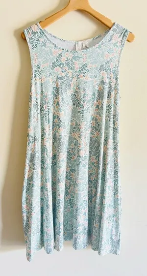 Joie Floral Swing Knit Rayon‎ Tank Pockets Comfort Stretch Dress Size 1X thumbnail 1