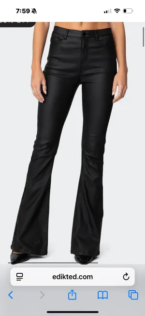 Edikted Leather Pants Flare thumbnail 2