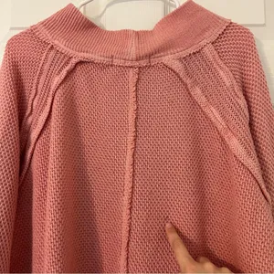 Free People We The Free Oversized Thermal Small Pink Sweater Top She’s a Keeper thumbnail 10