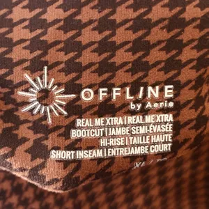 aerie Brown Houndstooth Boot Cut Leggings thumbnail 3