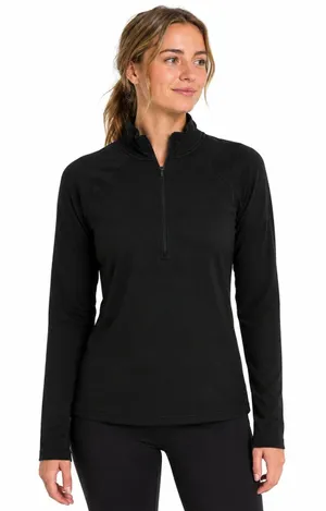 Patagonia Capilene 3 Midweight 1/4 Zip Pullover Base Layer Black Women's Large thumbnail 1