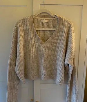 LA Hearts Ivory Cream Crop Sweater thumbnail 1