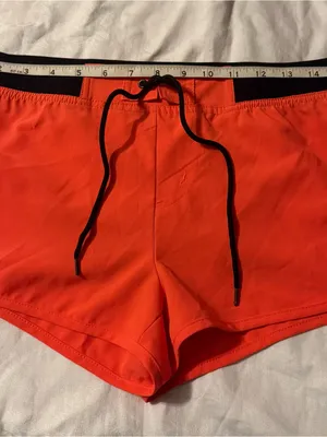 Aveto Women's Orange Athletic Shorts with Black Waistband thumbnail 4