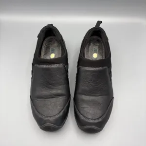 JBU Endeavor Shoes Womens Size 7 Black Leather Slip on Loafer Comfort Basic Clog thumbnail 2