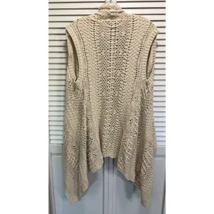 INC Beige Open Knit Shawl Neck Open Cardigan Sleeveless Size 1X Boho thumbnail 4