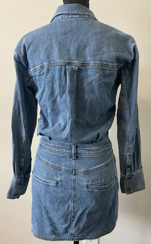 Long Sleeve Denim Mini Dress thumbnail 4