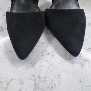 Banana Republic Madison Black Suede d'Orsay Pointed Toe Stiletto Pumps Size 8 thumbnail 5