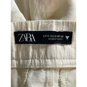 NEW Zara Women's Beige High Waisted Straight Leg Trousers Dress Pants Size S thumbnail 5