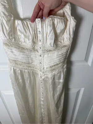 House of CB Illiana Ivory Real Silk Maxi Dress S thumbnail 4