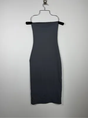 Babaton Contour Strapless Midi Dress Gray Bodycon Tube Dress Size S thumbnail 2