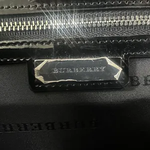 Burberry Shoulder Bag Medium Black Patent Leather Checkered Check Plaid Flap thumbnail 4