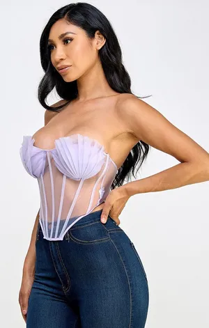 Pleated Bustier Purple thumbnail 1