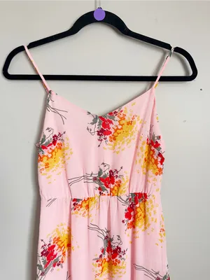 J. CREW | Pastel Pink Floral Spaghetti-Strap Maxi Dress Sz 00 thumbnail 4