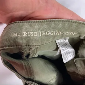 American Eagle Outfitters high Rise Jegging Crop olive‎ green size 6 thumbnail 4