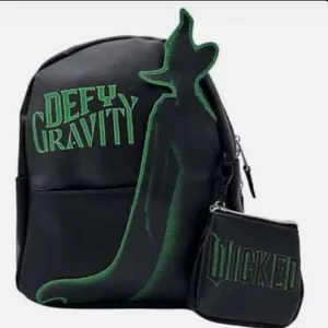 black and neon green Wicked "Defy Gravity" mini backpack Musical Broadway thumbnail 1