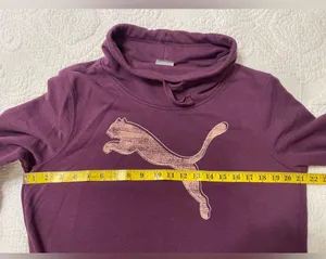PUMA sweatshirt with cat logo. Purple. Size L thumbnail 4