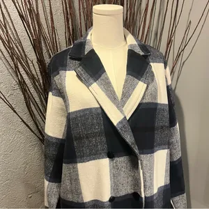 🌺DOUBLE TAKE BLUE AND WHITE PLAID DOUBLE BUTTON JACKET SIZE XL🌺 thumbnail 3