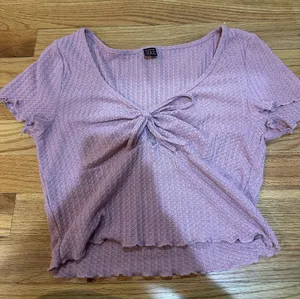 SheIn pink waffle crop top thumbnail 1