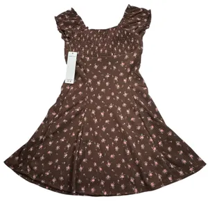 NEW Madden Girl‎ Brown Pink Floral Fit and Flare Dress Juniors Small Cottagecore thumbnail 2