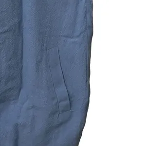NWT Large Patch Pocket Romper Sz Large Cotton Linen Blend‎ Blue thumbnail 3