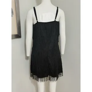 Dreamgirl Black Flapper Fringe Mini Dress Party Dance Women’s Size L thumbnail 5