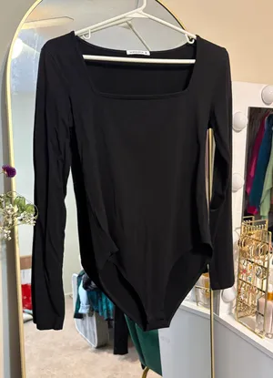 MangoPop Long Sleeve Bodysuit Black thumbnail 1