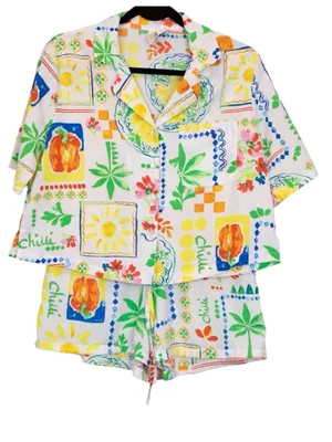 Cynthia Rowley Bell Pepper Button Front and Shorts Pajama Set thumbnail 3